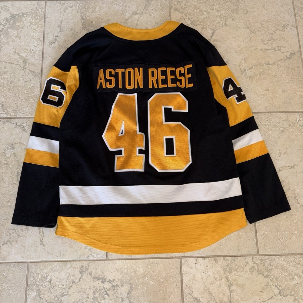 Pittsburgh Penguins Jersey Mens Large Black NHL Hockey Fanatics Zach Aston Reese